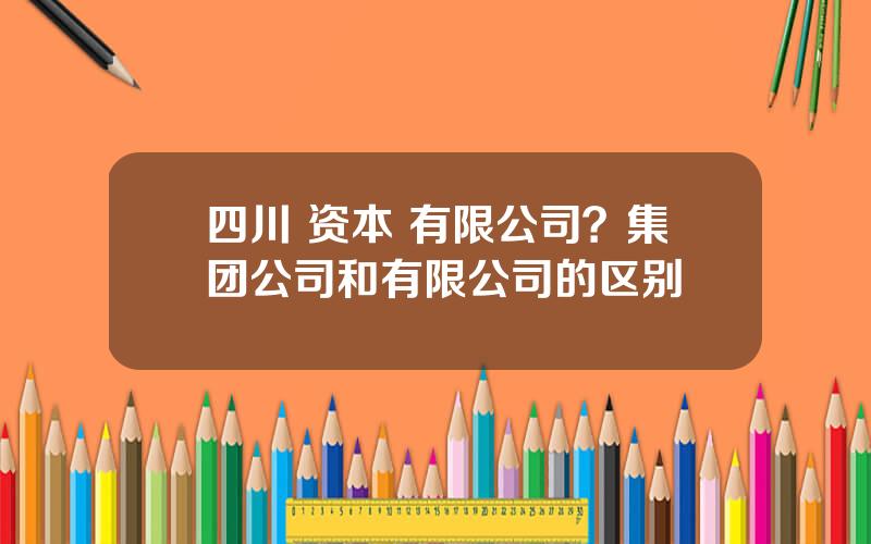 四川 资本 有限公司？集团公司和有限公司的区别